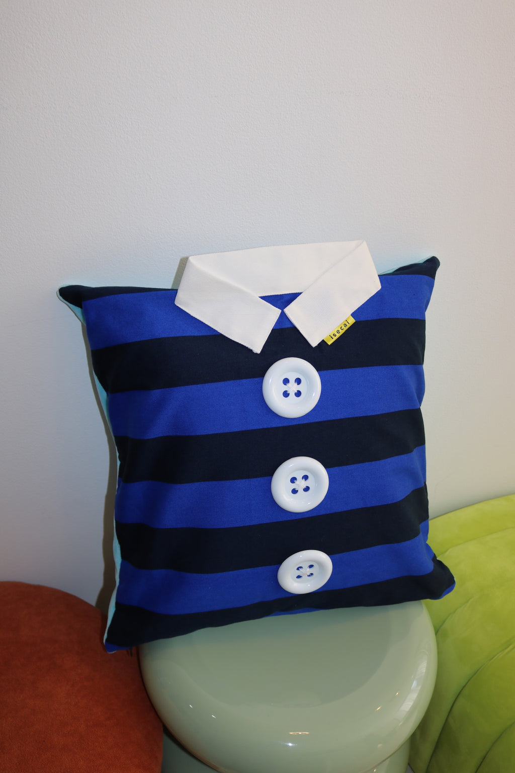 SHIRT CUSHION COVER BLUE&NAVY