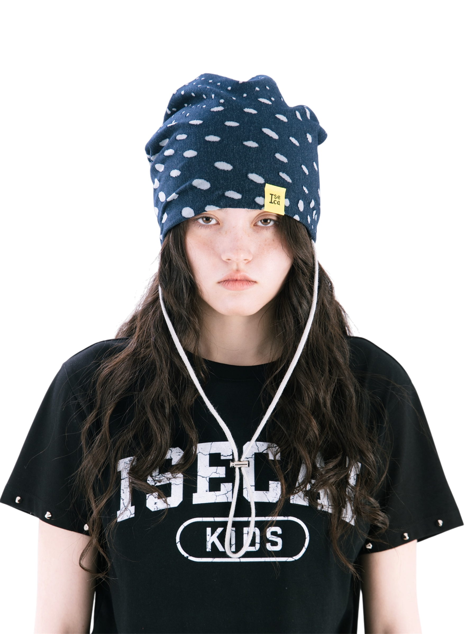 EGG STRING BEANIE SMOKE NAVY