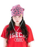 EGG STRING BEANIE  MINT PINK