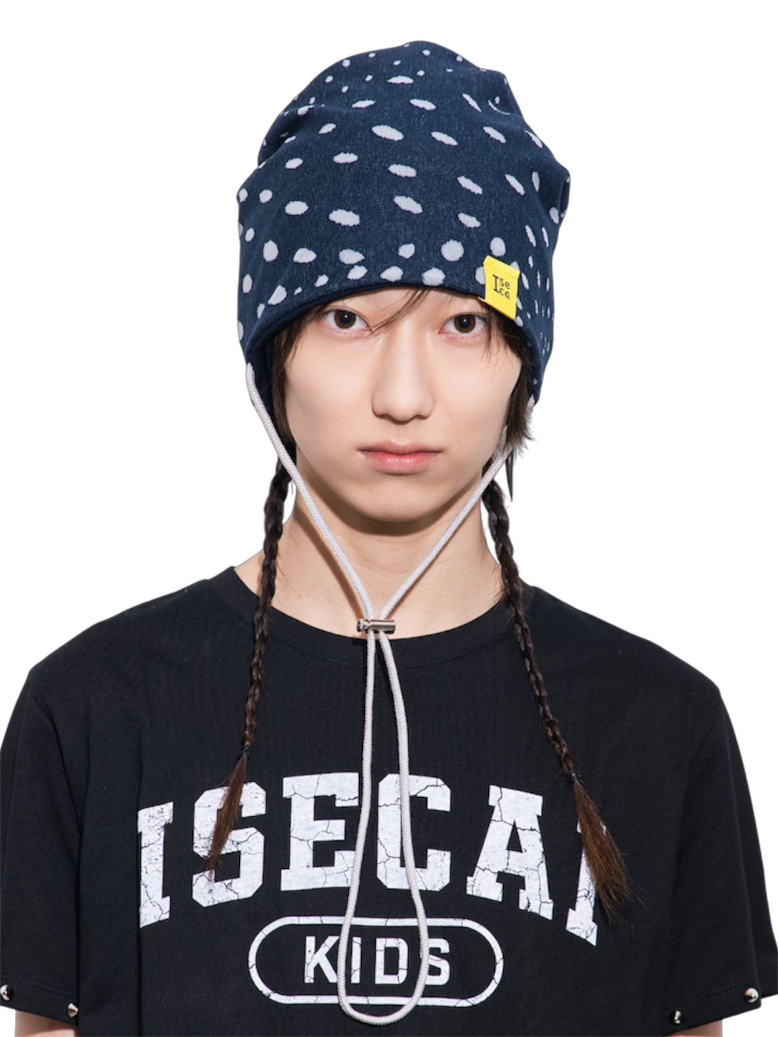 EGG STRING BEANIE SMOKE NAVY