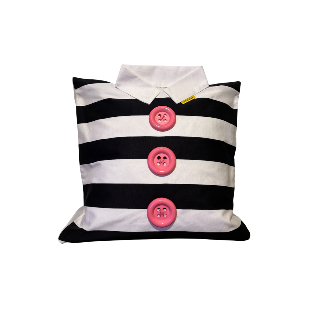 SHIRT CUSHION COVER BLACK&WHITE