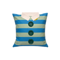 SHIRT CUSHION COVER GREEN&LIGHT BLUE