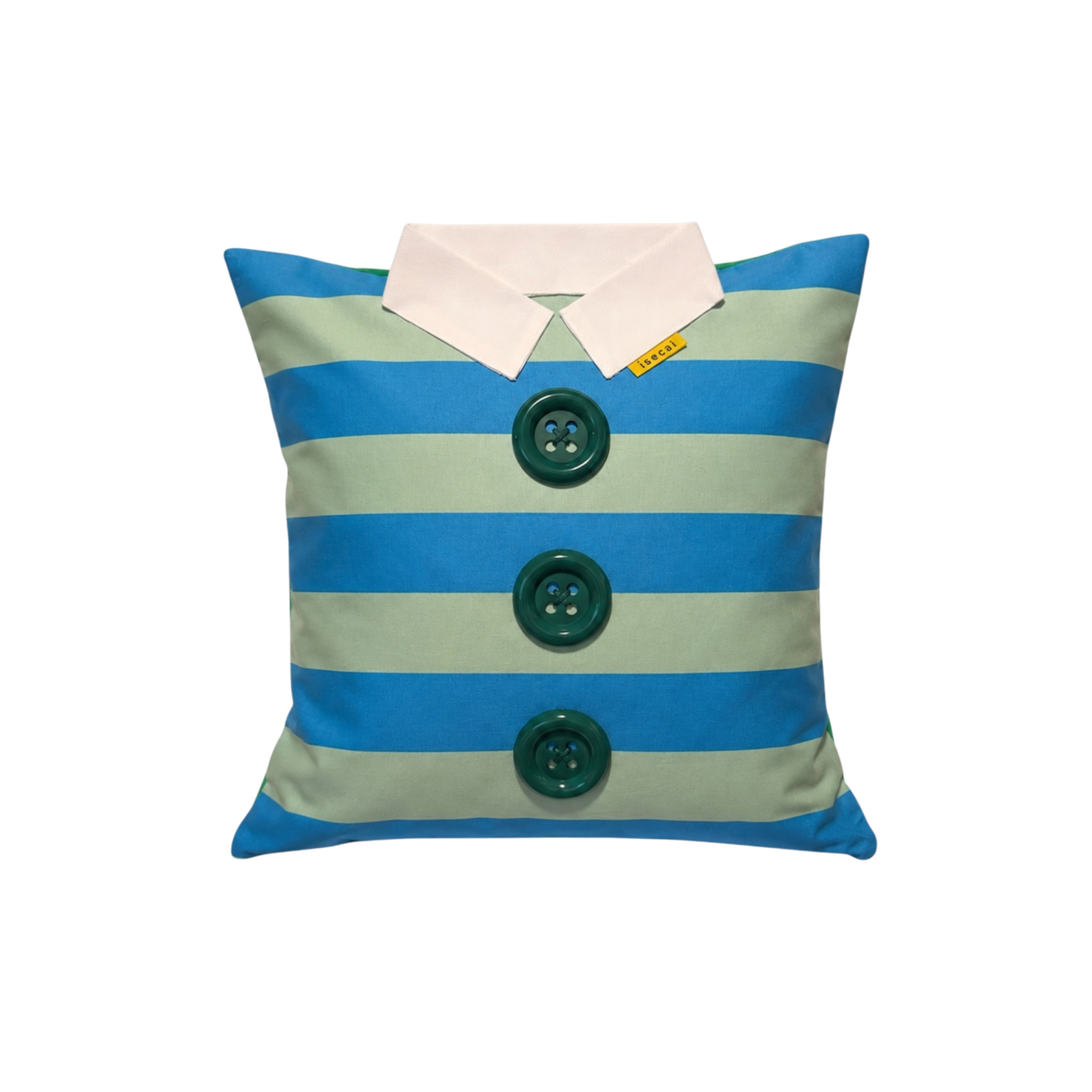 SHIRT CUSHION COVER GREEN&LIGHT BLUE
