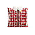 SHIRT CUSHION COVER RED ARGYLE