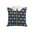 SHIRT CUSHION COVER NAVY ARGYLE