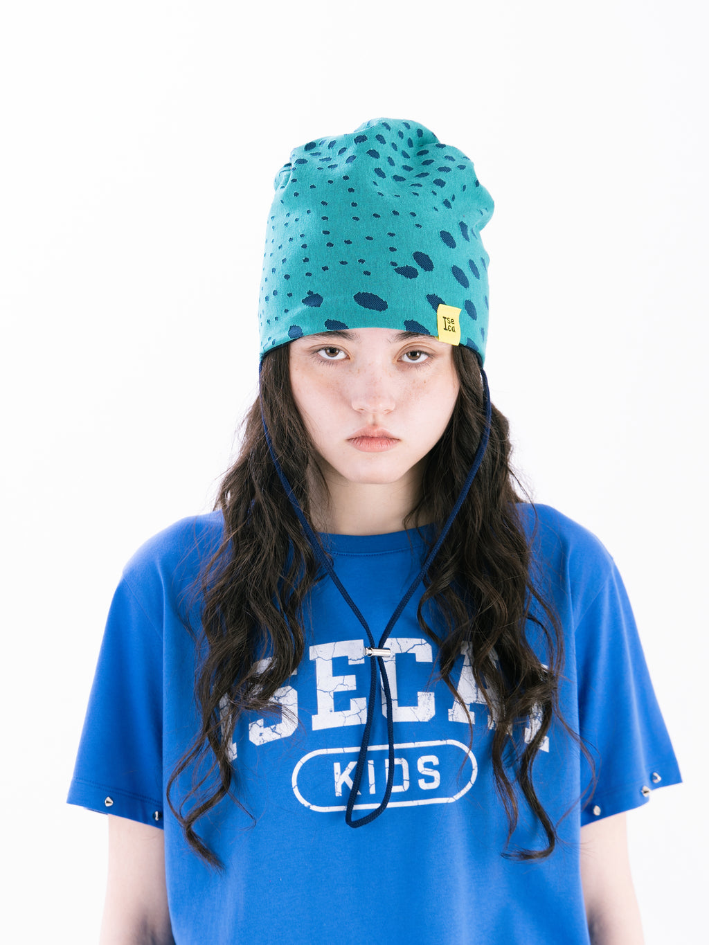 EGG STRING BEANIE TURQUOISE BLUE