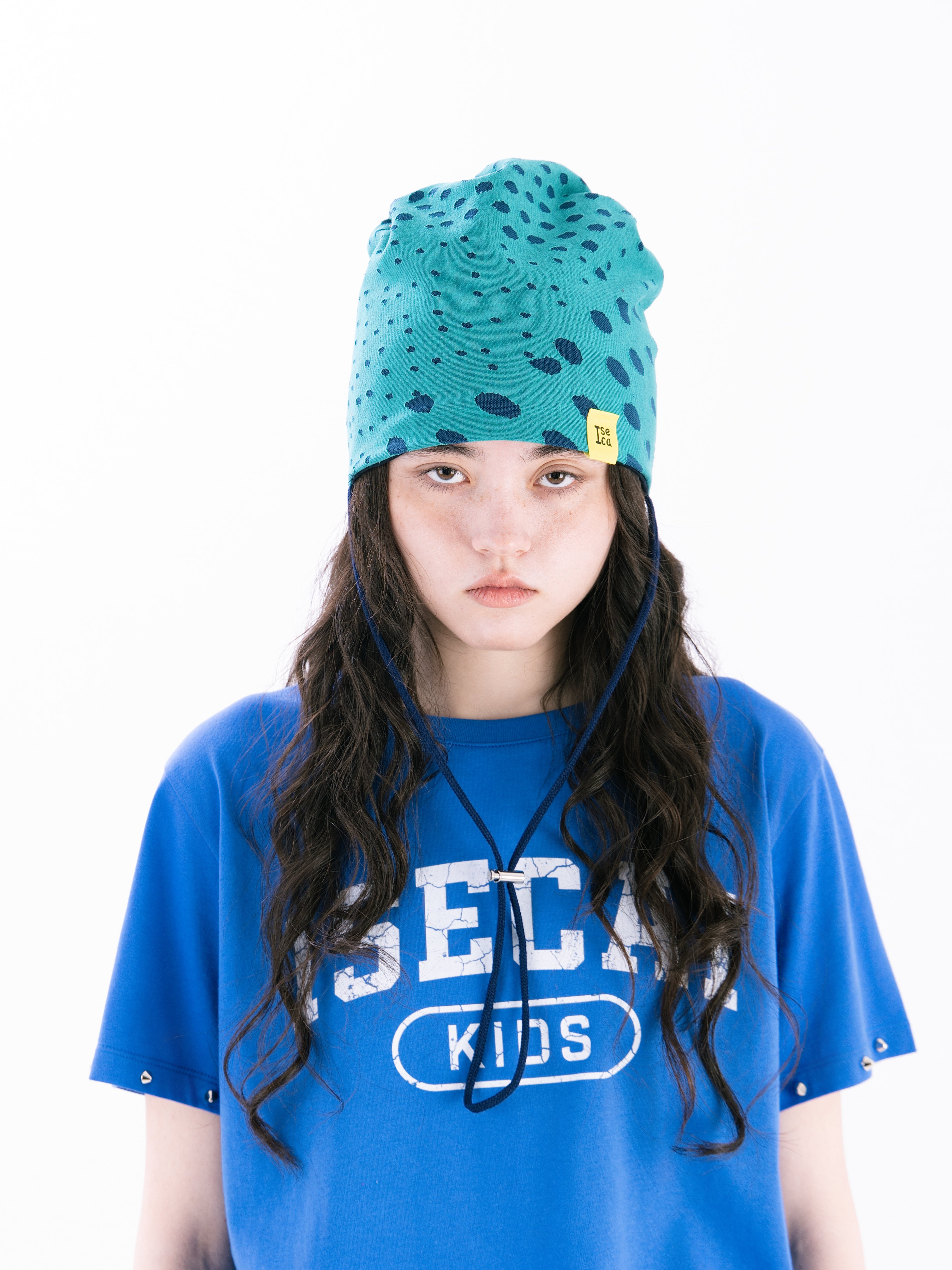 EGG STRING BEANIE TURQUOISE BLUE