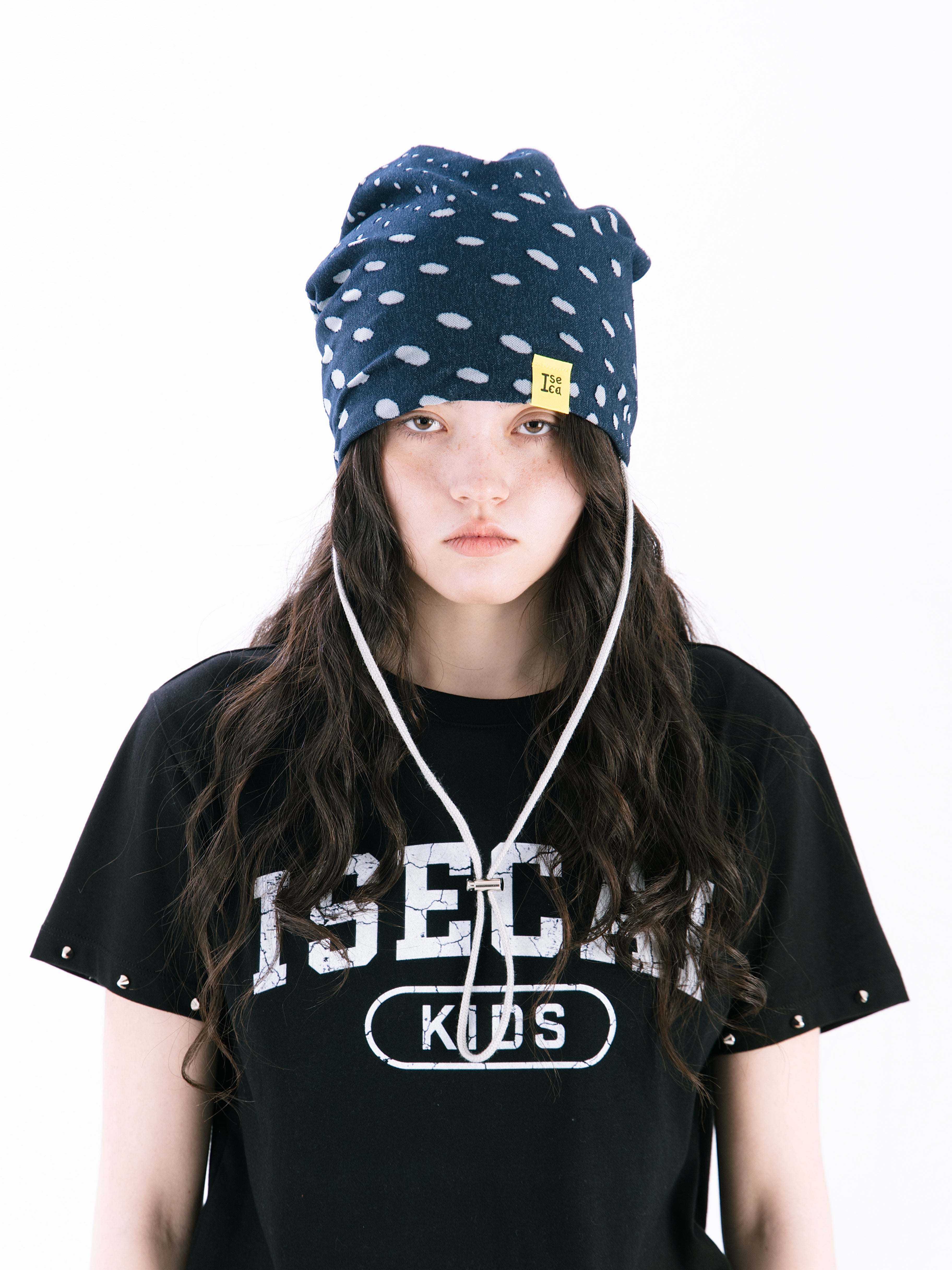 EGG STRING BEANIE SMOKE NAVY