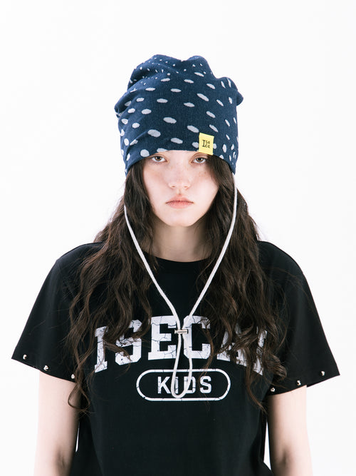 EGG STRING BEANIE SMOKE NAVY